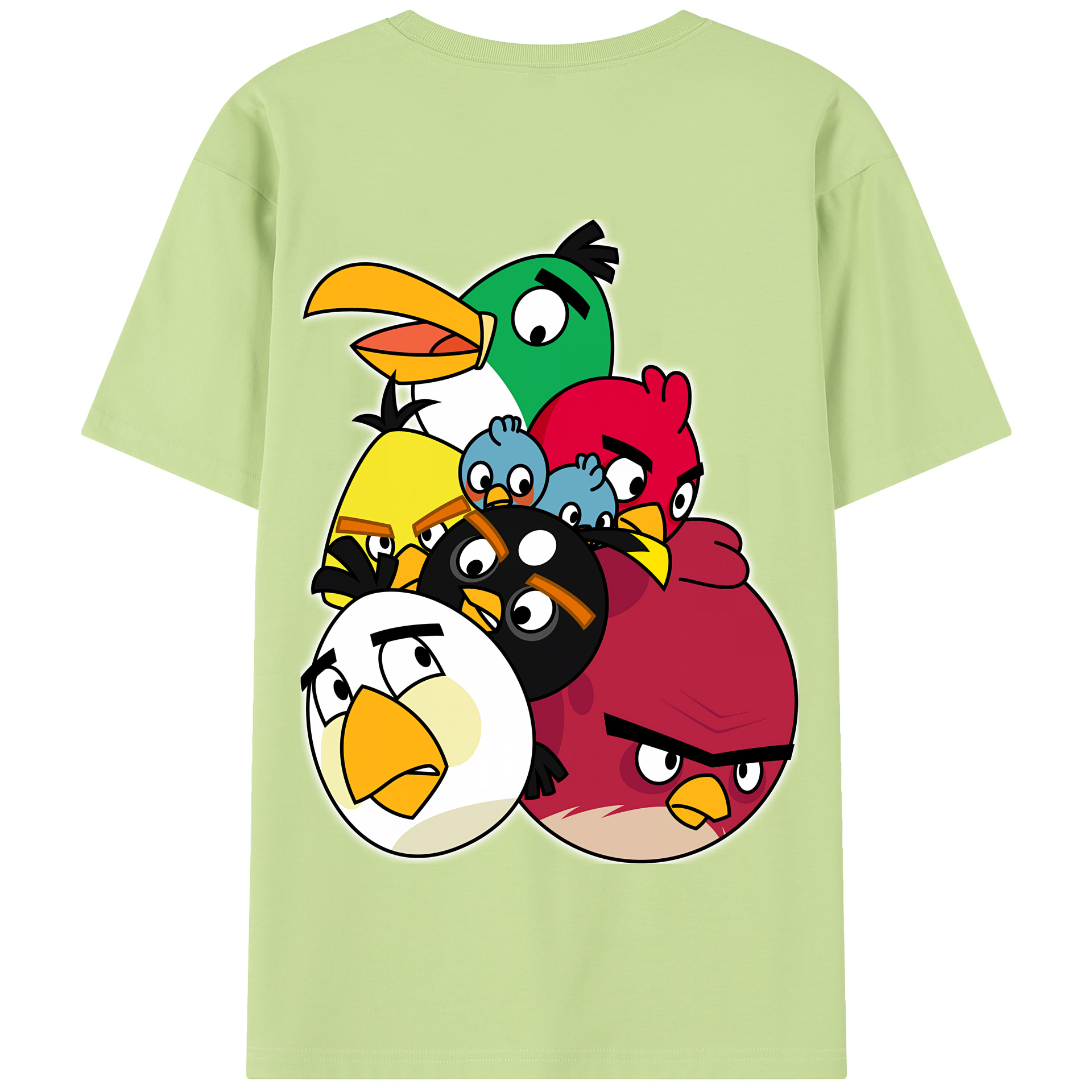 （画像用） Angry Birds アングリーバード 綿100％半袖Tシャツ（背面プリント）